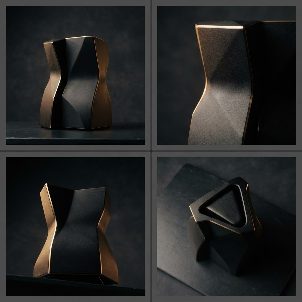 Four coordinated product image variations generated as a local visual study