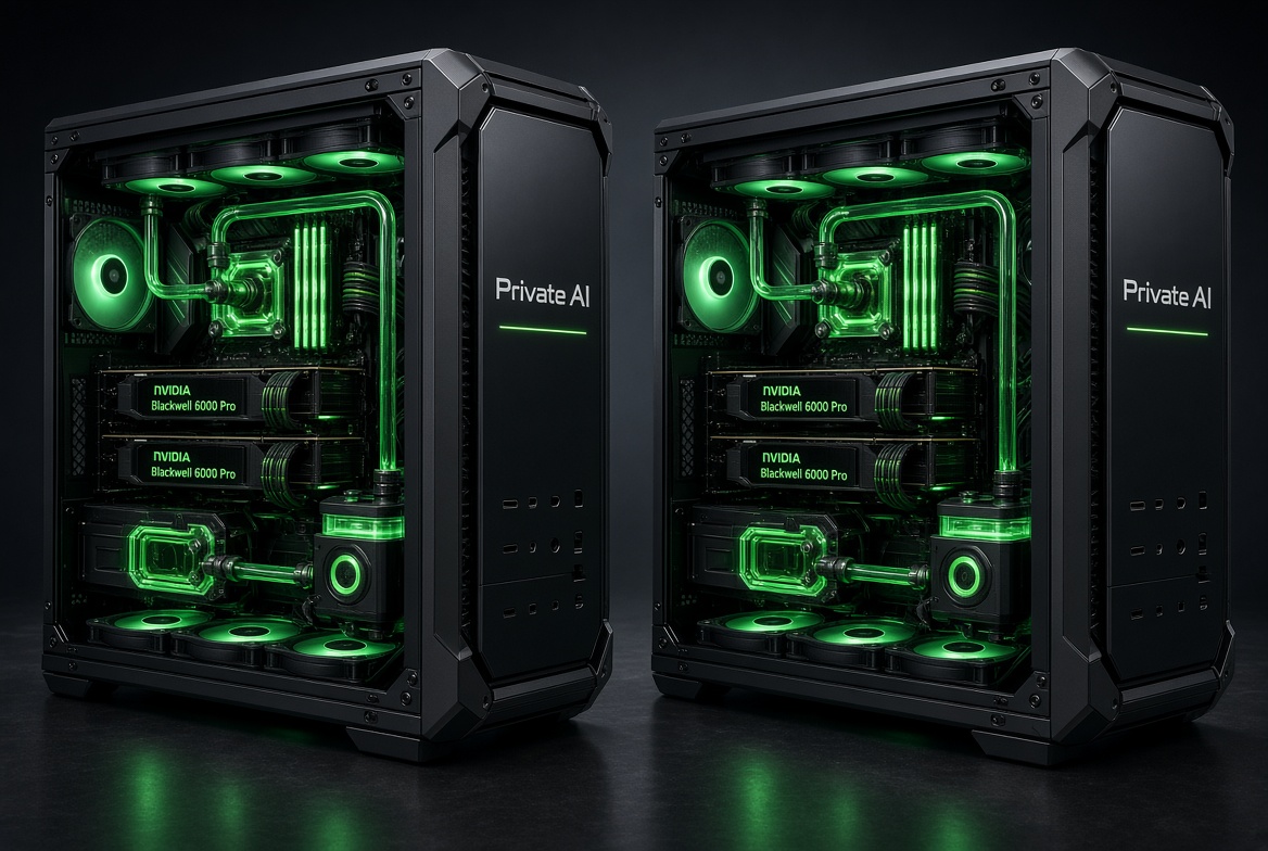 Two Private AI workstations with local GPU hardware